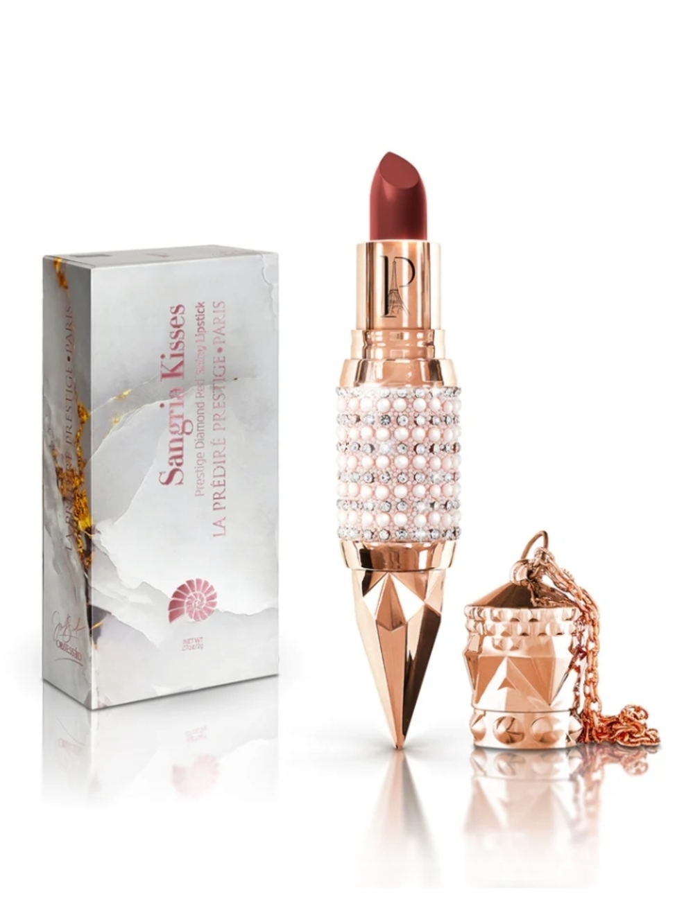 Luxury Rose Gold Pearl Lipstick - Sangria Kisses